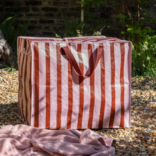 Load image into Gallery viewer, Pink With Brown Strip - Jumbo Storage Bag

