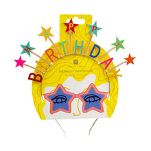 Load image into Gallery viewer, Rainbow Star Happy Birthday Headband
