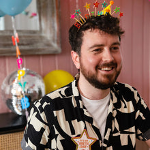 Load image into Gallery viewer, Rainbow Star Happy Birthday Headband
