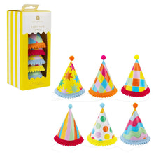 Load image into Gallery viewer, Birthday Brights Party Hats - Set of 6
