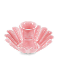 Load image into Gallery viewer, Enamel Cupped Flower Candle Holder - Pink
