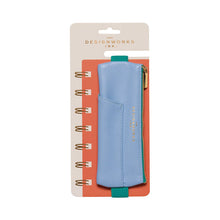 Load image into Gallery viewer, Vegan Leather Pen Pouch - Light Blue &amp; Green
