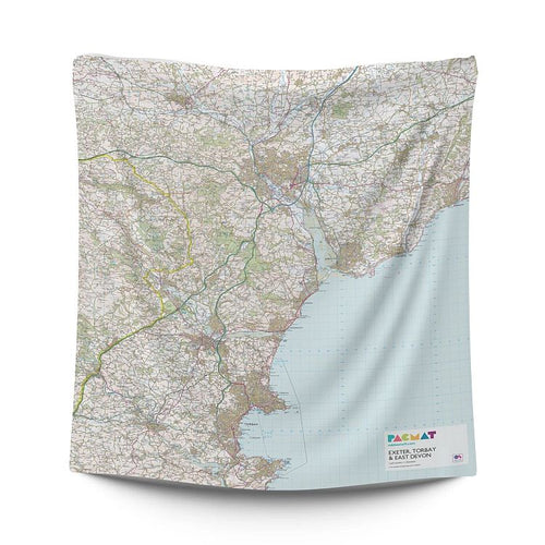 Picnic Mat by Pacmat - OS Map of Exeter, Torbay & East Devon - Gazebogifts