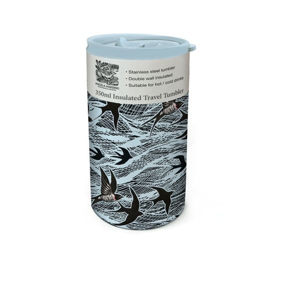 Insulated Travel Cup - Swallow and the Sea - Angela Harding