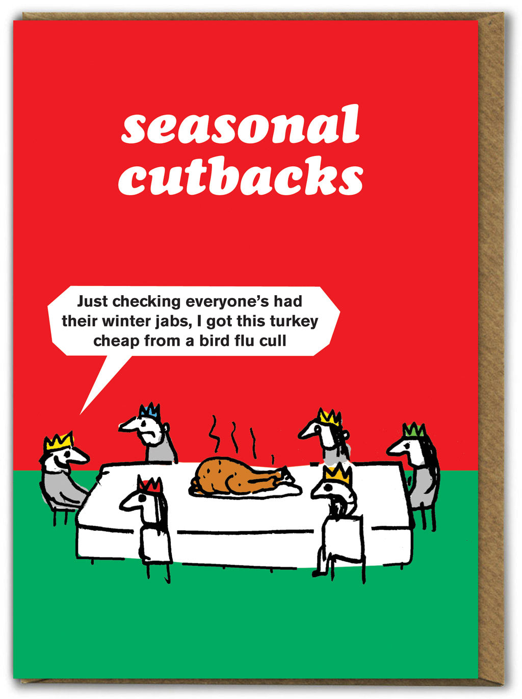 Seasonal Cutbacks Christmas Card by Modern Toss