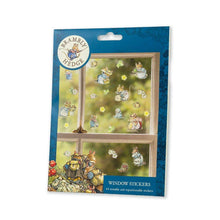 Load image into Gallery viewer, Packaging of Brambly Hedge window stickers with illustrations on a blue background
