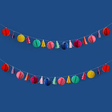 Load image into Gallery viewer, Bright Coloured Honeycomb &amp; Tassel Garland 2m
