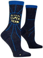 Load image into Gallery viewer, Actual Super Hero Women&#39;s Crew Socks by Blue Q
