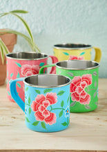 Load image into Gallery viewer, Chrysanthemum Hand Painted Enamel Mug
