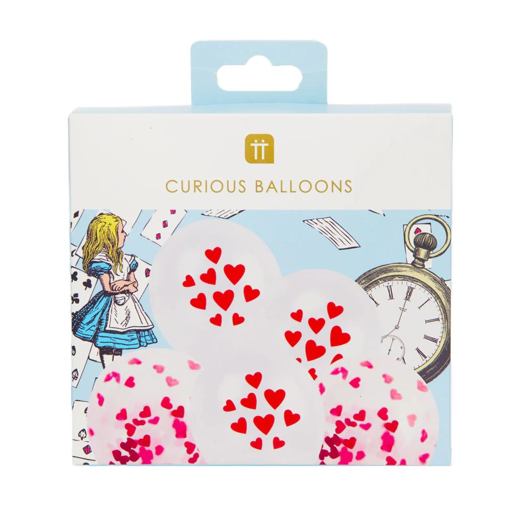 Alice In Wonderland Red Heart Balloons by Talking Tables