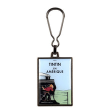 Load image into Gallery viewer, Tintin Cover Keyring - America Train
