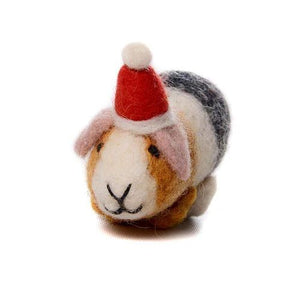 Amica Felt Christmas Decoration - Mini Guinea Pig in Hat