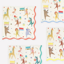 Load image into Gallery viewer, Meri |Meri Animal Parade Large Napkins - Pack of 16
