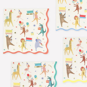 Meri |Meri Animal Parade Large Napkins - Pack of 16