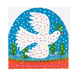 Large Snowglobe Card - White Bird
