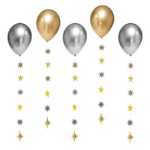 Load image into Gallery viewer, Talking Tables Metallic Balloons With Star Tails - 5 Pack
