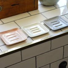 Load image into Gallery viewer, Aarven Soapstone Natural Square Soap Dish
