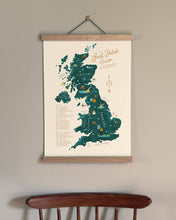 Load image into Gallery viewer, Oldfield Design Print - Great British Swim A3 Map Checklist
