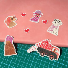 Load image into Gallery viewer, Love Truck Dachshund Star Sunglasses Vinyl Sticker
