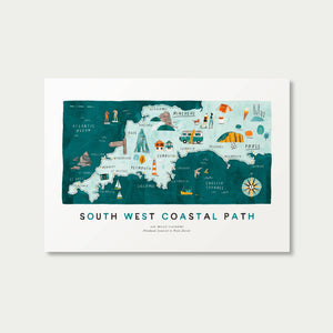 Oldfield Design Co A3 Print - South West Coastal Path Route Map