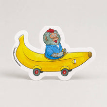 Load image into Gallery viewer, Bananas Gorilla Car - Die-cut Card by Richard Scarry
