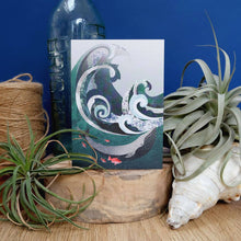 Load image into Gallery viewer, Printer Johnson Greeting Card Whale &amp; Wave
