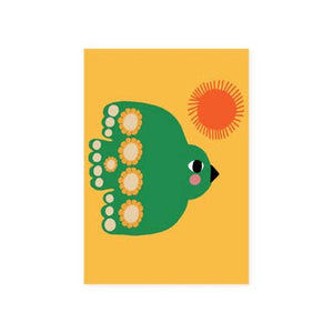 Green Flying Bird by Freya MacPhail Postcard