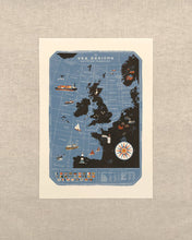 Load image into Gallery viewer, Oldfield Design A3 Print - The Sea Regions of the United Kingdom
