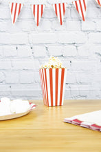 Load image into Gallery viewer, Red and  White Popcorn Boxes - Set Of  8
