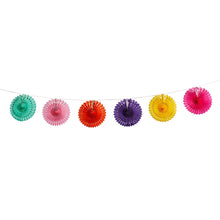 Load image into Gallery viewer, Bright Coloured Paper Fan Garland 2m
