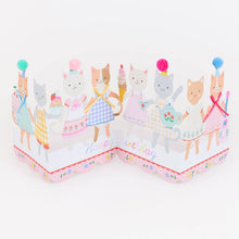 Load image into Gallery viewer, Meri Meri Concertina Birthday Card - Kitten Club
