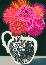 Load image into Gallery viewer, Greeting Card - Dahlias in Willow Jug
