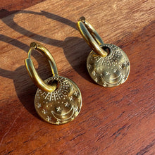 Load image into Gallery viewer, Moon &amp; Stars Detachable Charm Hoop Earrings
