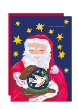Load image into Gallery viewer, Christmas Card - Santa With Globe by Hutch Cassidy
