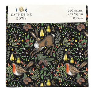 Christmas Garden Paper Napkins by Catherine Rowe