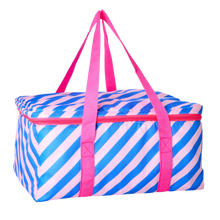 Load image into Gallery viewer, Cooler Bag - Pink and Blue Stripe by Rice DK
