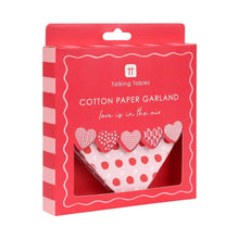 Load image into Gallery viewer, Cotton Paper Heart Garland - 2m by Talking Tables
