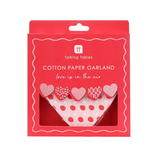 Load image into Gallery viewer, Cotton Paper Heart Garland - 2m by Talking Tables
