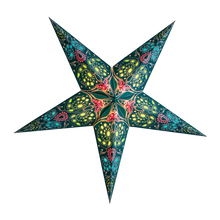 Load image into Gallery viewer, Paper Star Lantern - Damask Aquamarine
