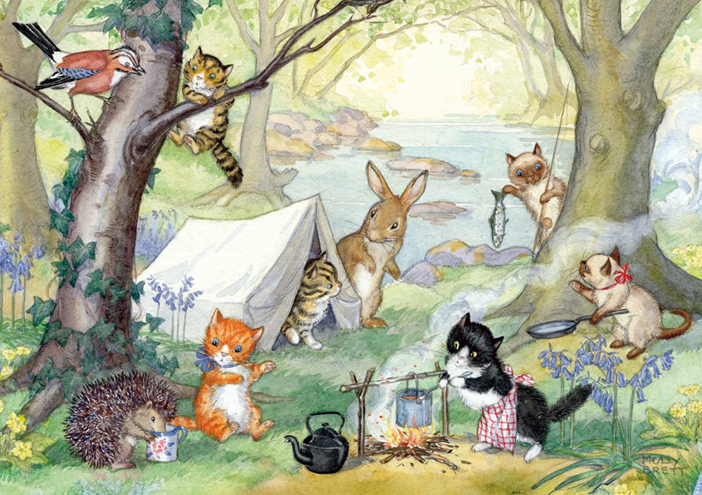 Kittens Camp - Molly Brett Postcard