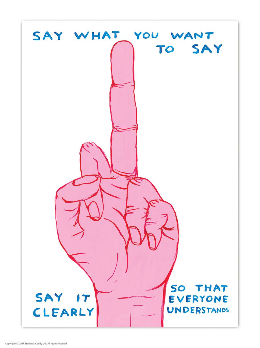 A6 Art Postcard By David Shrigley - Say What You Want