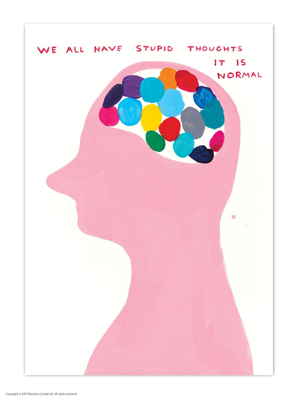 A6 Art Postcard By David Shrigley - Stupid Thoughts