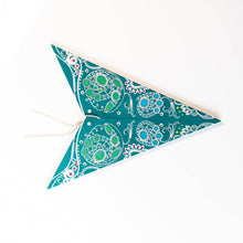 Load image into Gallery viewer, Paper Star Lantern - Damask Aquamarine

