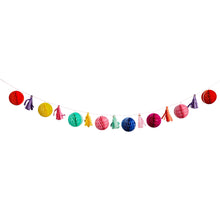 Load image into Gallery viewer, Bright Coloured Honeycomb &amp; Tassel Garland 2m
