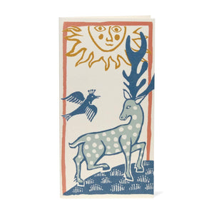 Smaller Long Card Deer and Bird by Cambridge Imprint