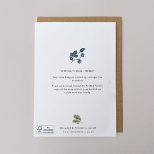 Greetings Card - A Winter's Sleep - Badger