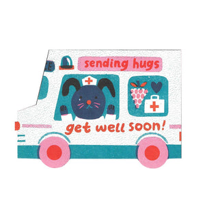 Die Cut Card - Get Well Soon Van