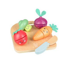 Load image into Gallery viewer, Happy Wooden Veggies Cutting Veg
