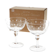 Load image into Gallery viewer, Etched Star Coupe Cocktail Glasses - Set of 2 - 200ml

