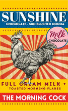 Load image into Gallery viewer, Sunshine Chocolate - The Morning Cock Full Cream Milk &amp; Toasted Morning Flakes
